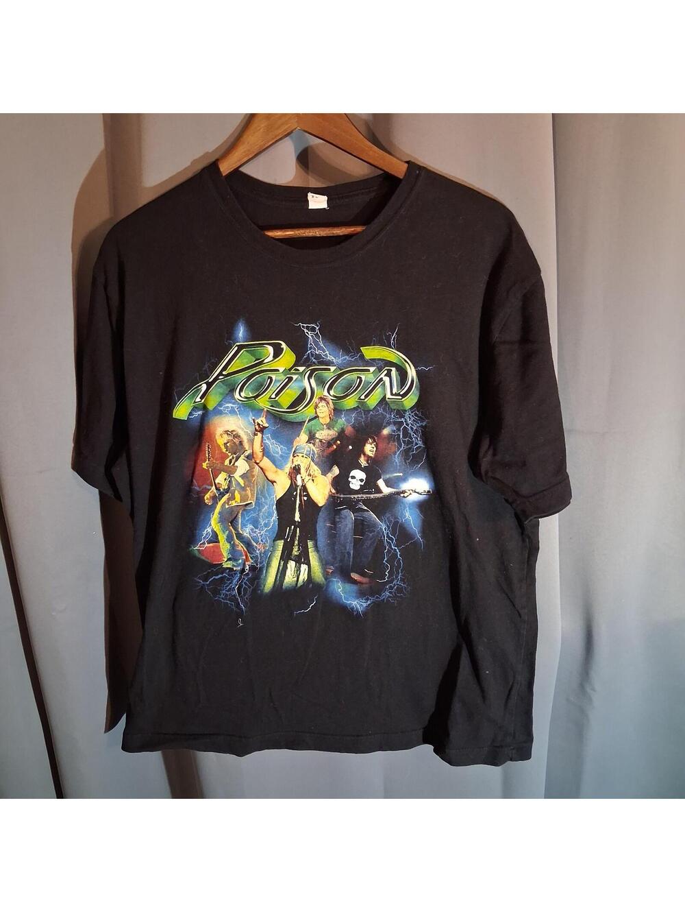 Poison Band Graphic T-Shirt XXL Runs small  Black 100% Cotton